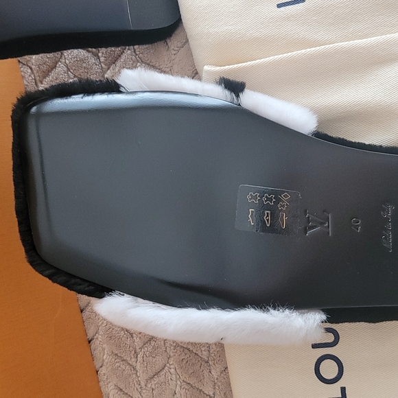 Louis Vuitton Black Light Gray Mink Leather Sandal Limited Edition Slip On Style - Picture 11 of 14